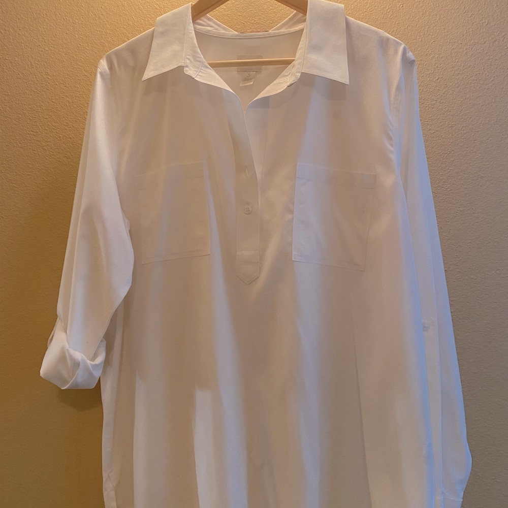 Chico, no-iron blouse, tab sleeves